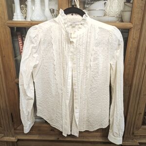 LOFT Ivory Vintage Button Up
